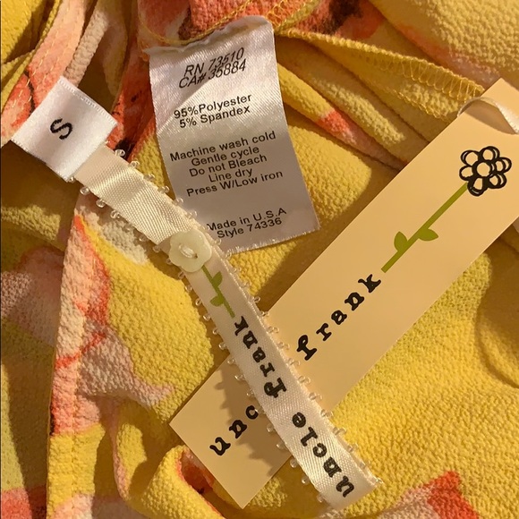 NWT Uncle Frank Ruffled Tie Sleeve Patterned Dress - Picture 8 of 8